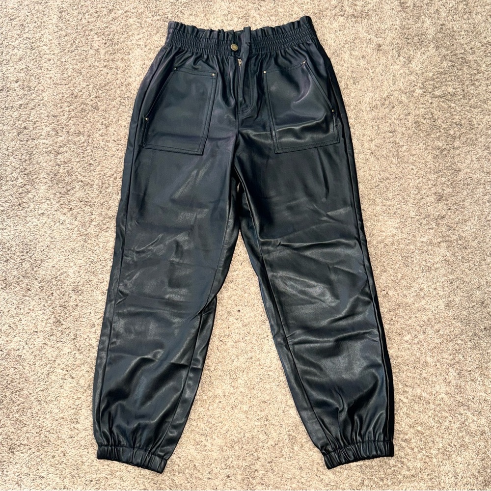 Forever 21 Shiny Black Joggers
